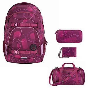 Coocazoo MATE Berry Bubbles Schulrucksack Set 4tlg