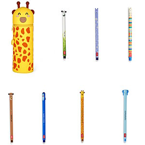 Legami 2-in-1 Federmppchen Giraffe Silikon + lschbare Stifte