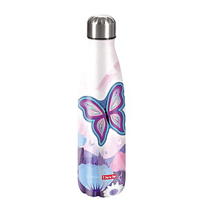 Step by Step Isolierte Edelstahl Trinkflasche Butterfly