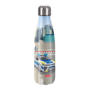 Step by Step Isolierte Edelstahl Trinkflasche Police Car Cody