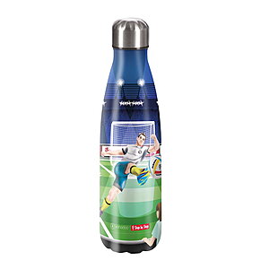 Step by Step Isolierte Edelstahl Trinkflasche Soccer Ben